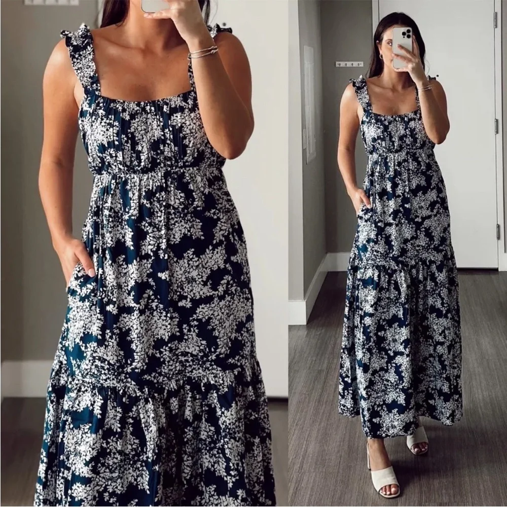 Abercrombie & Fitch Blue Floral Maxi Dress